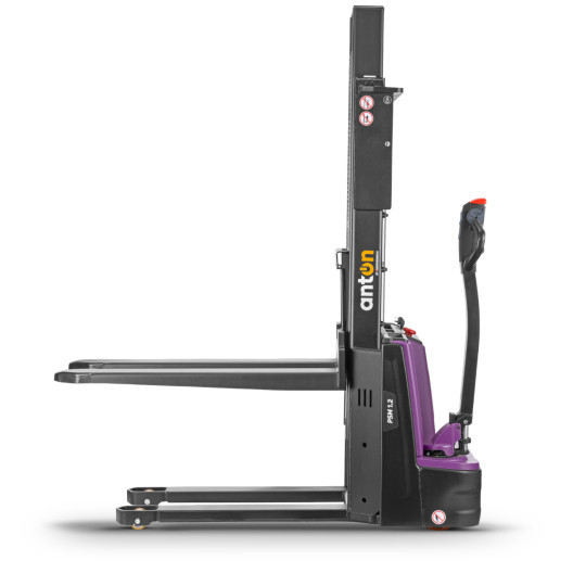 Electric Pedestrian Stacker PSM 1.2 | 1200 kg | Li-ion | AntOn by Jungheinrich - width across fork 570 mm